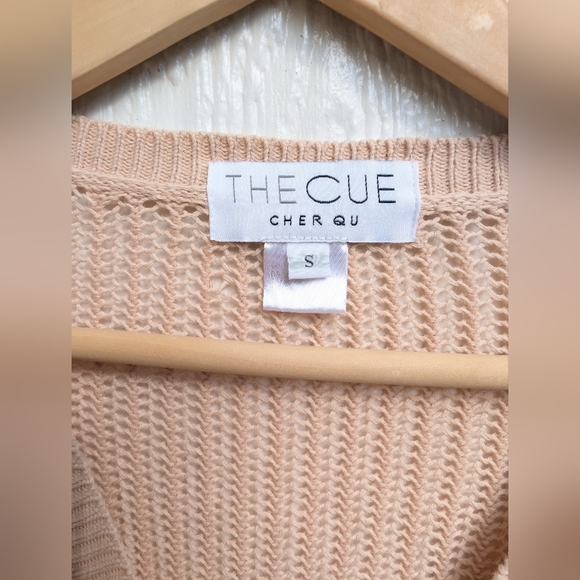 The Cue Cher Qu Anthropologie Floral Open Knit CroppedCotton Cardigan Sz Small - Picture 3 of 5